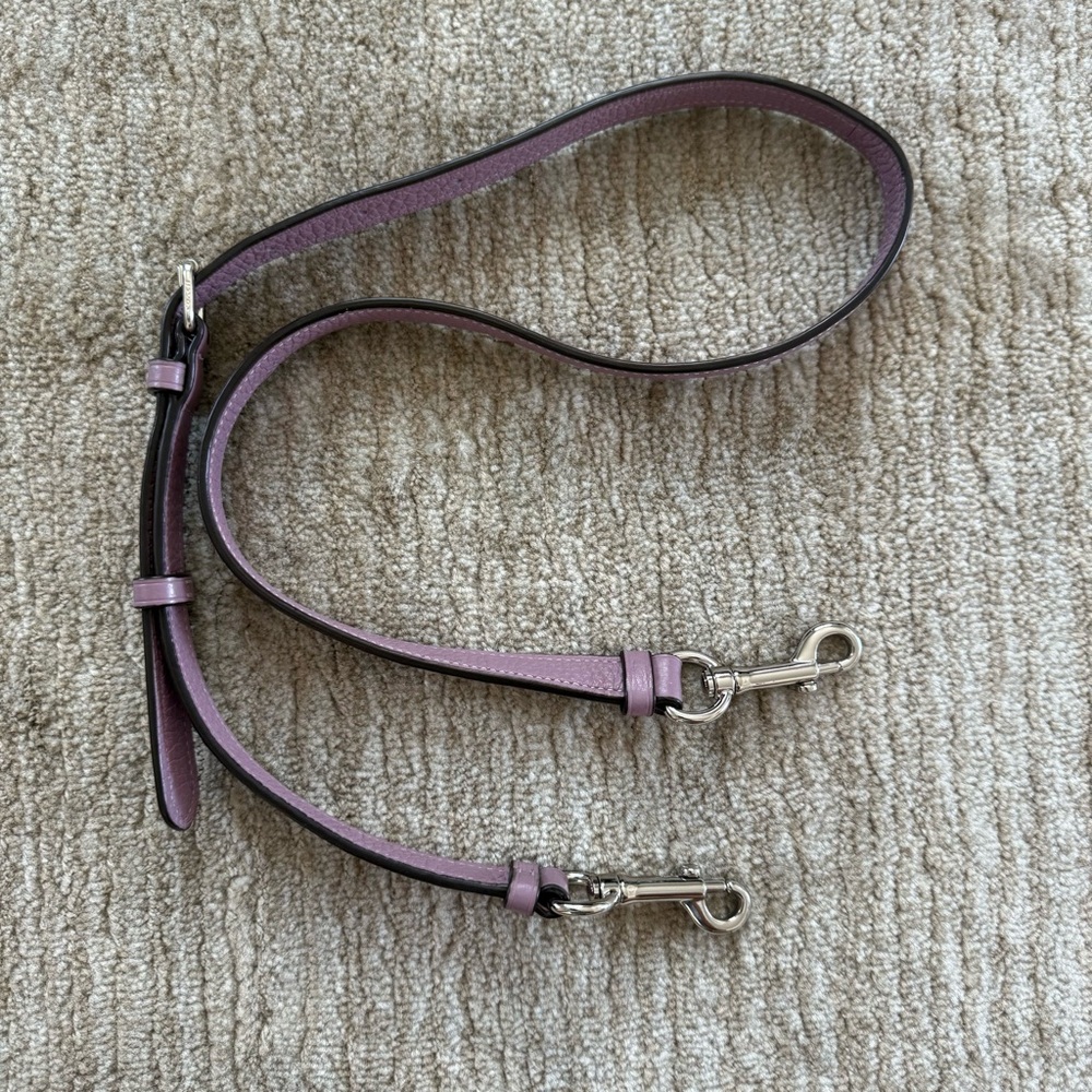 Coach Lavender Leather Adjustable Crossbody Strap with Silver Hardware